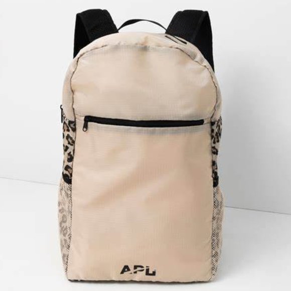 APL Packable backpack - Cream and Leopard Print - Picture 1 of 4
